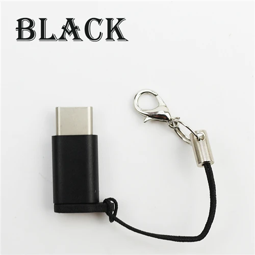Черный Sovawin алюминиевый Micro usb type-C адаптер OTG Синхронизация данных зарядное устройство type C разъем с брелоком для Macbook для Xiaomi - Цвет: Черный