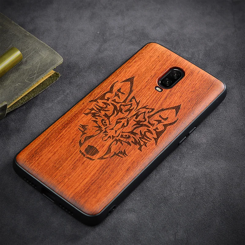 TPU Wood Роскошный чехол Rejaski с изображением деревянного волка для OnePlus 5 5T Five Bamboo Wood PC TPU Totem чехол для Oneplus 6T Oneplus Six чехол для телефона s - Цвет: TPU Wood
