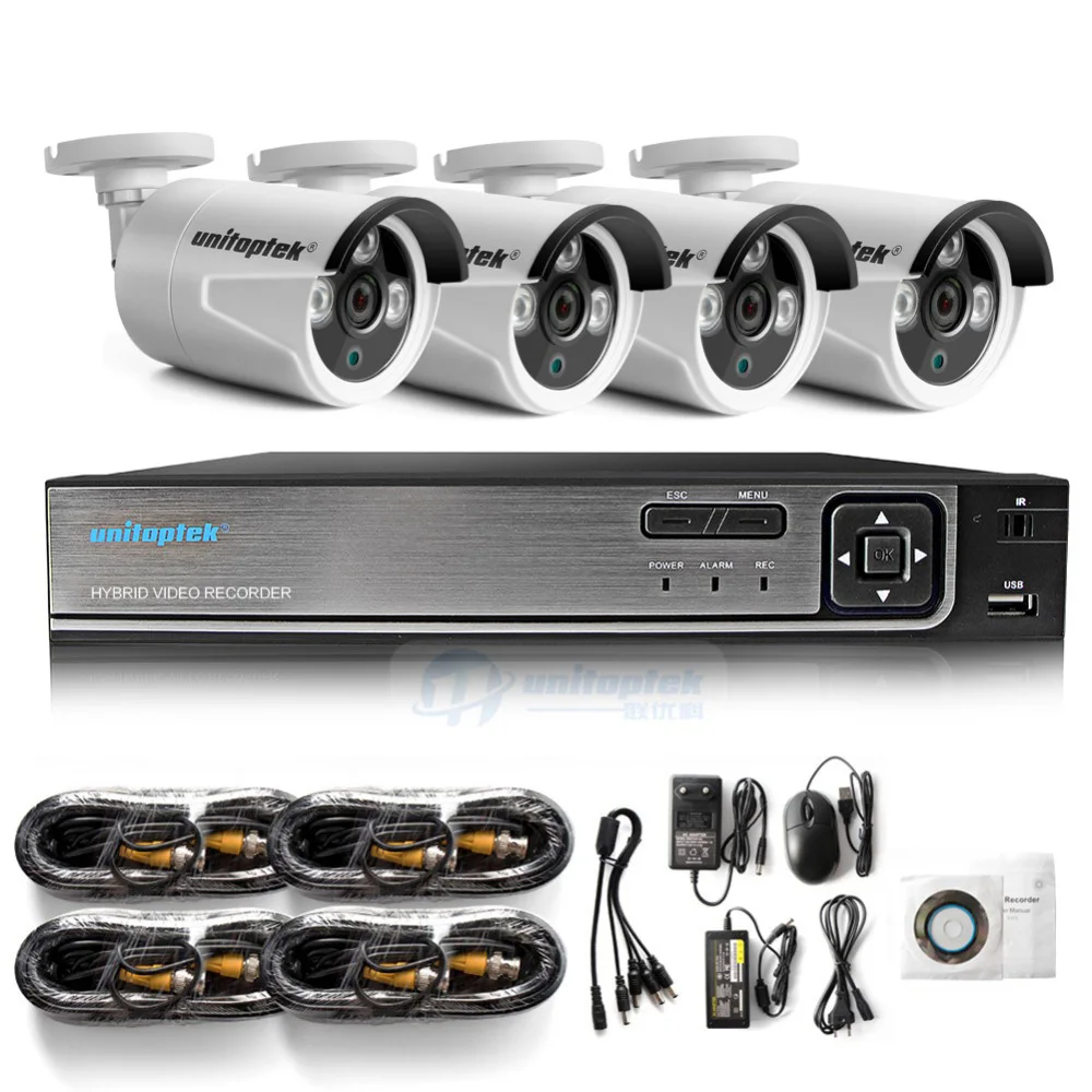 Система безопасности камеры 4Ch система AHD CCTV DVR комплект 4 шт. 1080 P 2.0MP