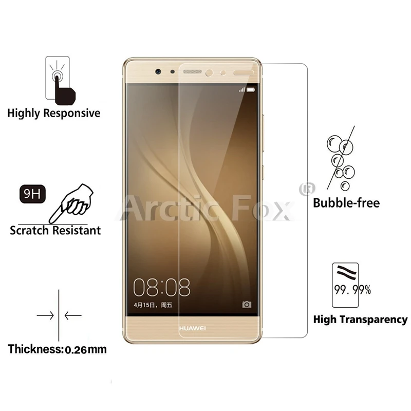 2 PCS/Lot Tempered Glass for Huawei P9 Screen Protector Protective Film Free Shipping | Мобильные телефоны и аксессуары