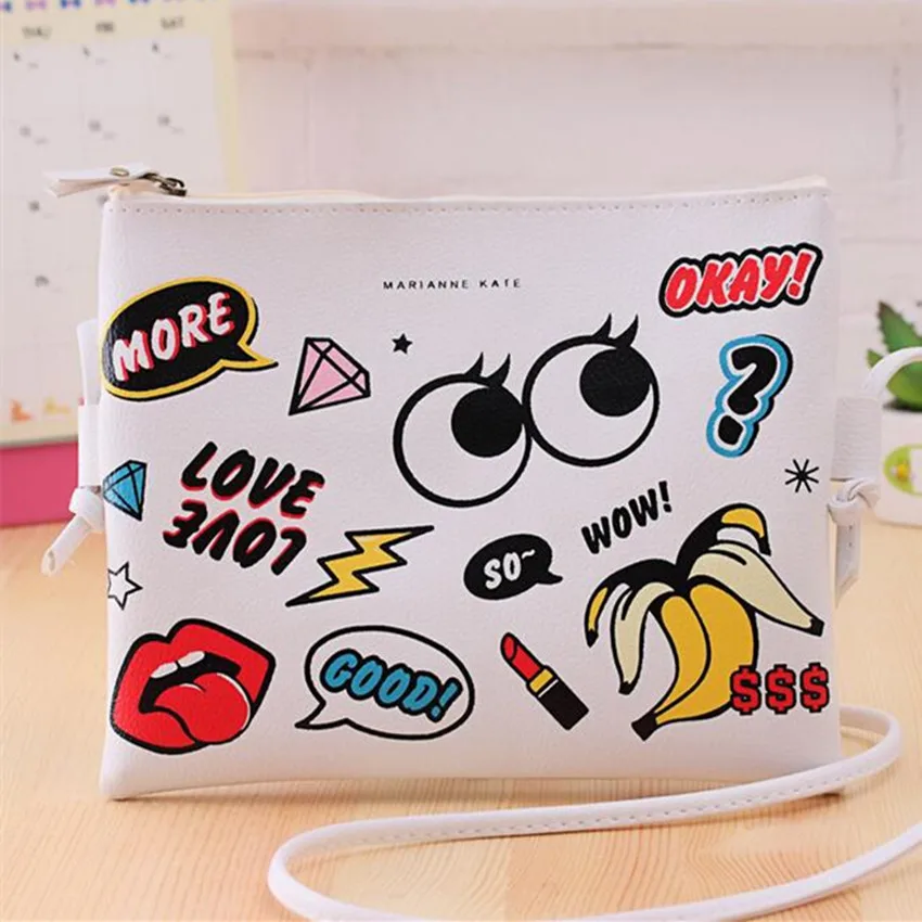 

M663 Hot Cartoon Summer Bag Graffiti Printed Women Handbag Mini Crossbody Shoulder Bag Lady Daily Purses Clutches Girls Flap Bag