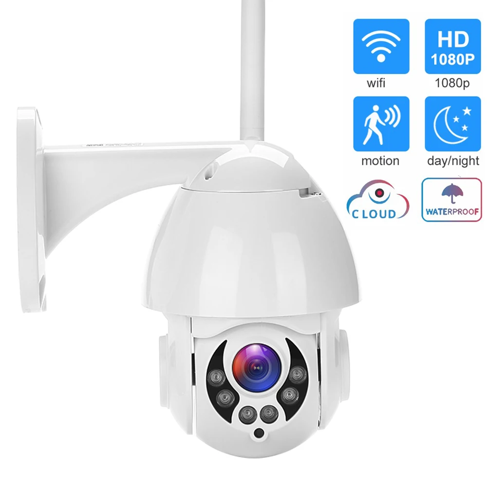 Беспроводная ip камера Wi Fi HD 1080P 2 МП домашняя видеонаблюдения IP66 PTZ Onvif IP