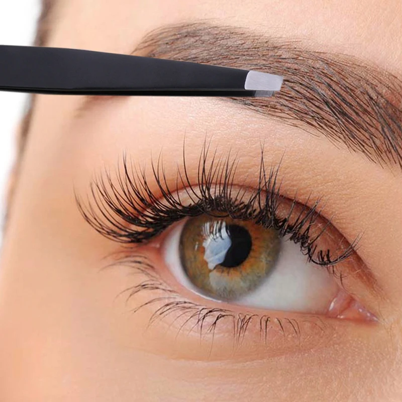 1PC Black Color Eyebrow Tweezer Hair Beauty Slanted Puller Stainless Steel Eye Brow Clips Makeup Tool Brand New | Красота и здоровье