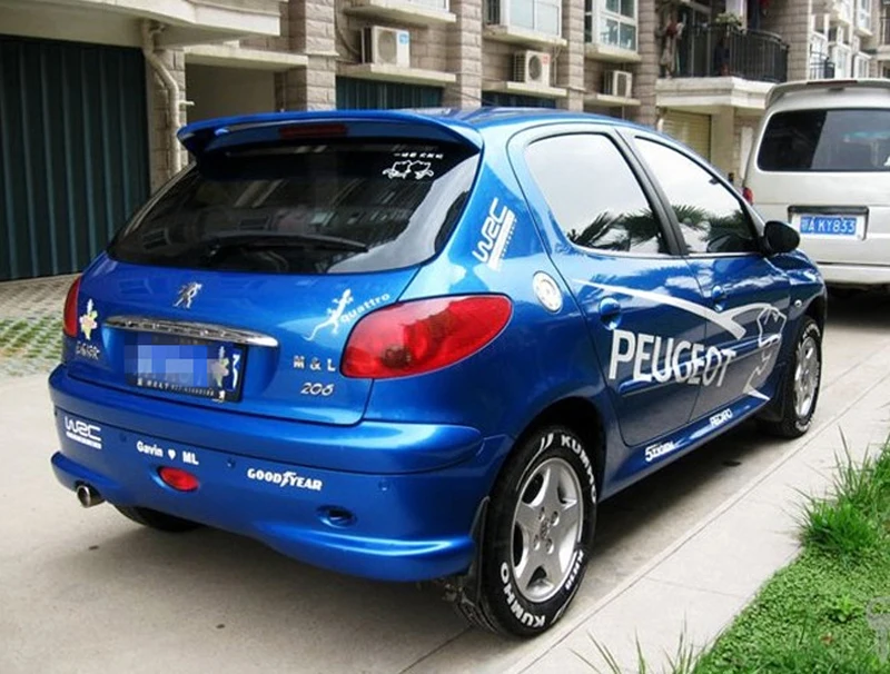 Для peugeot 206 спойлер высокого качества ABS Материал Автомобиля Заднее Крыло праймеры цвет задний спойлер для peugeot 206 207 спойлер
