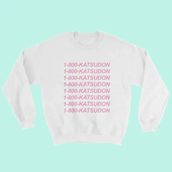 Yuri on Ice Katsudon толстовка черные синие и розовые пуловеры унисекс Tumblr | Мужские толстовки и свитшоты -32830233505