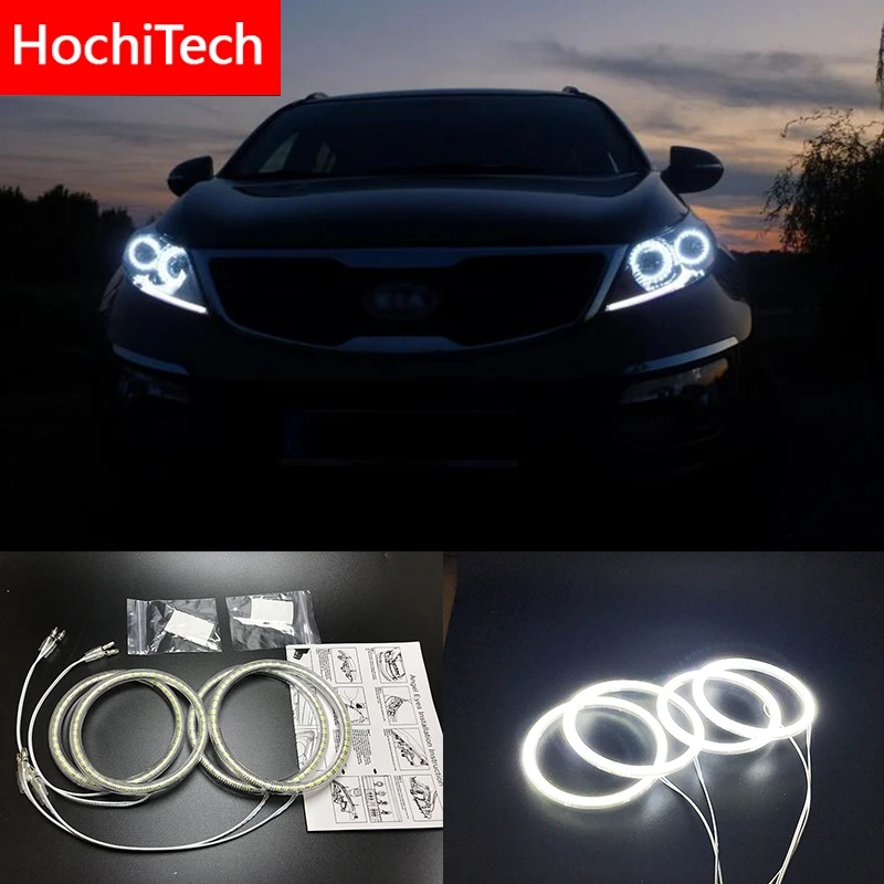 

HochiTech for Kia Sportage 2011-2014 Ultra bright SMD white LED angel eyes 2600LM 12V halo ring kit daytime running light DRL