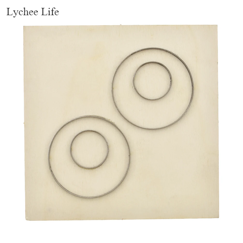 06 Lychee Life сталь лезвие правило высечки кожа удар круглый капля серьги Резак Плесень деревянные штампы Diy режущие инструменты - Цвет: 06