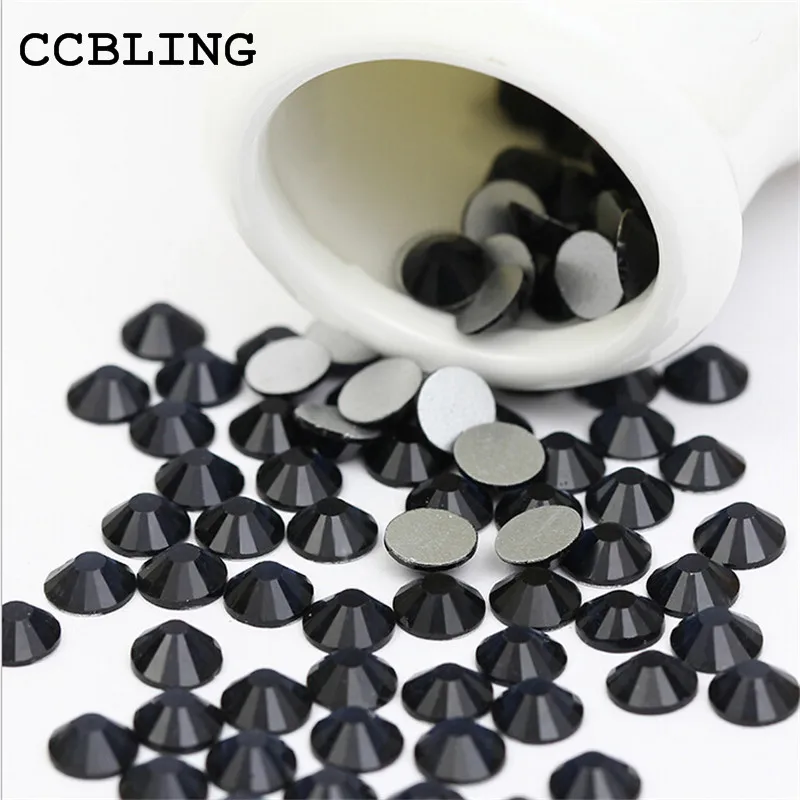 CCBLING ss3 -ss30 Flat Back Crystal Jet ( 3d Nail Art crystal decorations ) Non Hot Fix Glue on Rhinestones for Nails | Красота и