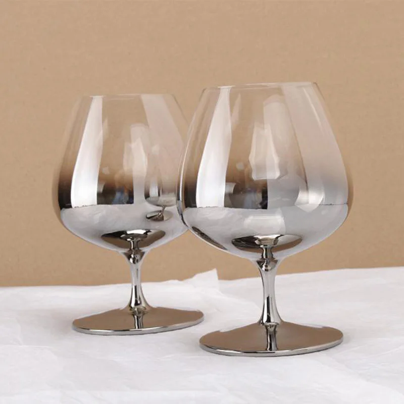 

Creative Gradient Silve Brandy Champagne Flutes Crystal for Wedding/Party Red Wine Glass of Brandy Goblet Glasses Cups GL007