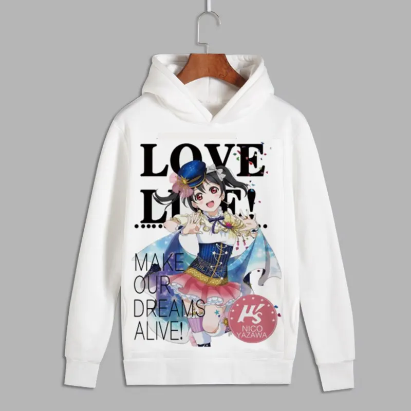 Love Live/Косплей Пуловер с принтом минами Котори Эли Толстовки капюшоном для мужчин