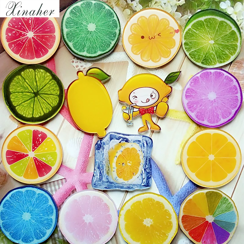 Красивая брошь с лимонным фруктом акриловые значки булавки на рюкзак медаль