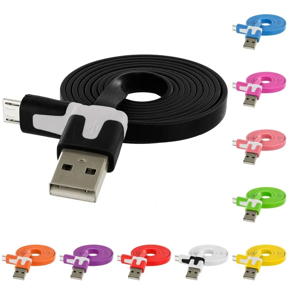 100 шт./партия плоский аксессуар для лапши пачки Micro USB кабель передачи данных шнур 3