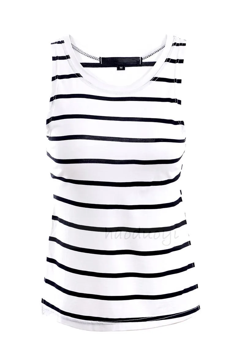 2018 г. Летняя женская майка Черный и белый в полоску Длинные Короткие неправильной стороне Разделение с