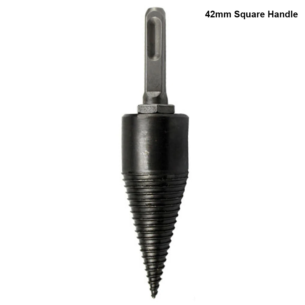 42mm Square Handle Высокоскоростной спиральный сверло дерево сплиттер винтовые конусы разделение бит дерево дрель - Цвет: 42mm Square Handle