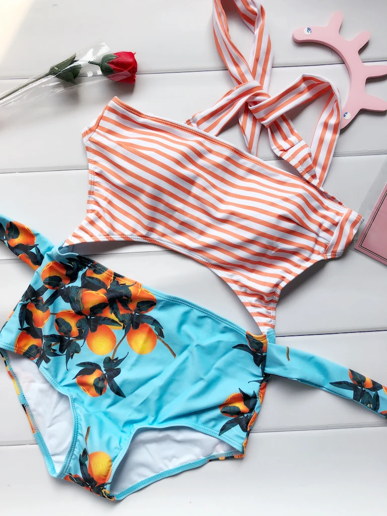 2017 Новый цельный Полосатый купальник купальный костюм Купальники Пляжная одежда