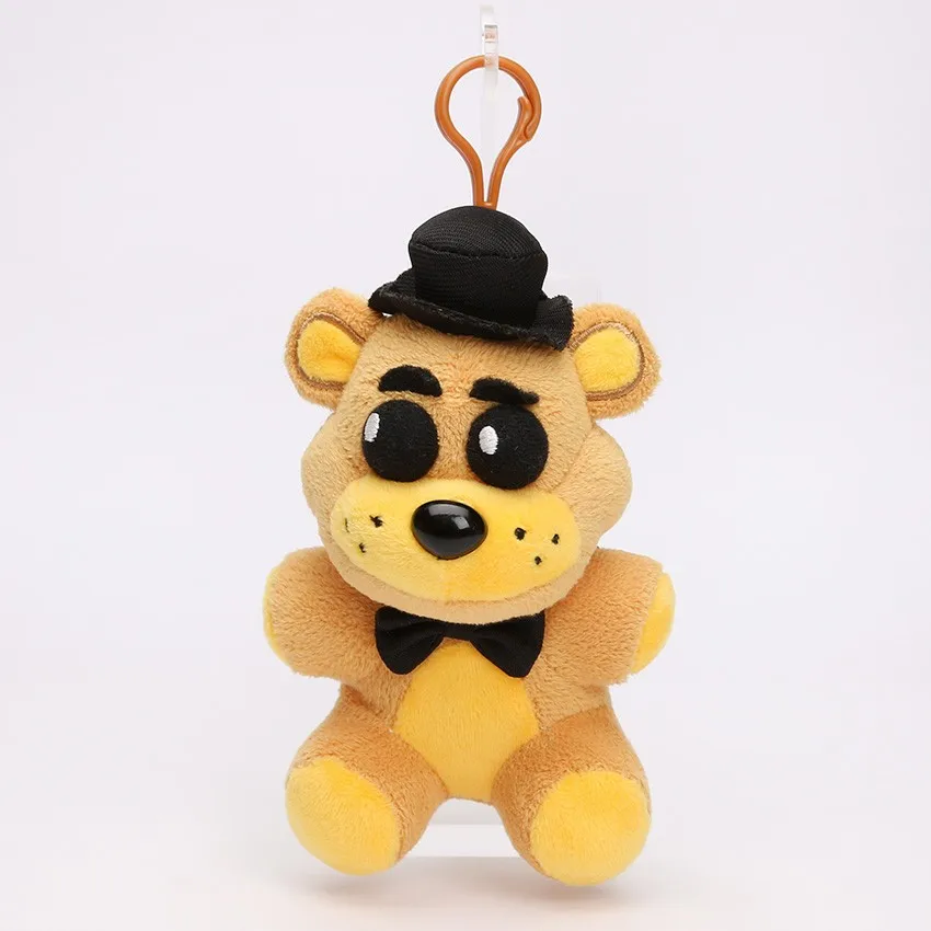 14 см Five Nights At Freddy's 4 плюшевая подвеска FNAF Foxy Chica Bonnie Золотой Фредди кошмар Фредди медведь брелок игрушки - Цвет: black hat gold bear
