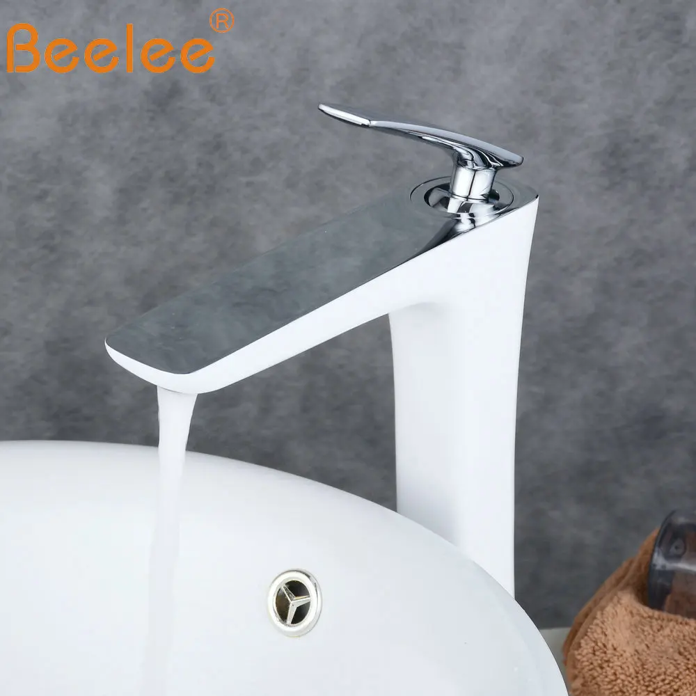 Beelee Bathroom Taps Mixer White Counter Top Sink Tap Mono Basin Faucet Cloakroom Faucets BL6609WH | Обустройство дома