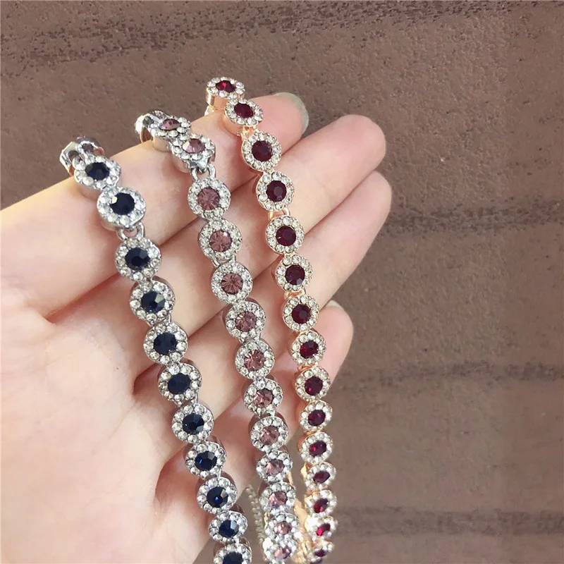 2018 новый модный браслет цвета розовое золото кристаллы от Swarovski для женщин модные