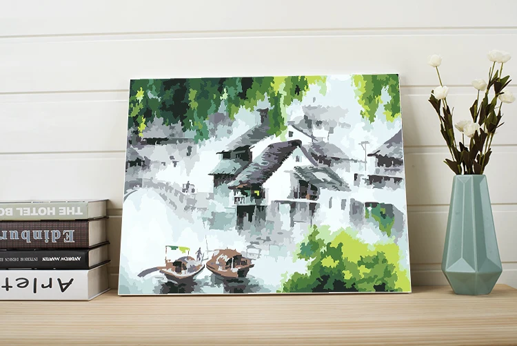 Картины по номерам DIY живопись на холсте Пейзаж Классическая картина настенные картины для Гостиная рисованной цифровой искусство домашнего декора 40x50 см
