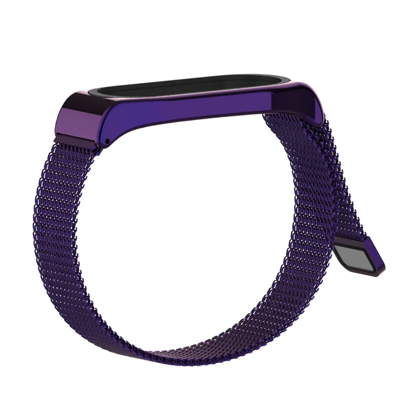 Для Xiaomi mi ремешок 3 ремешок из нержавеющей стали mi band correa браслет mi lanese запястье mi band 3 металлический ремешок pulseira - Цвет: Magnet Purple