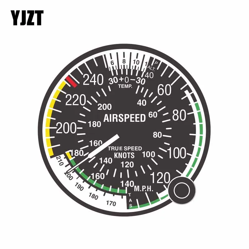 

YJZT 11CM*11CM Car Helmet Car Sticker Airspeed Indicator FAA Air Force Accessories Decal 6-2175