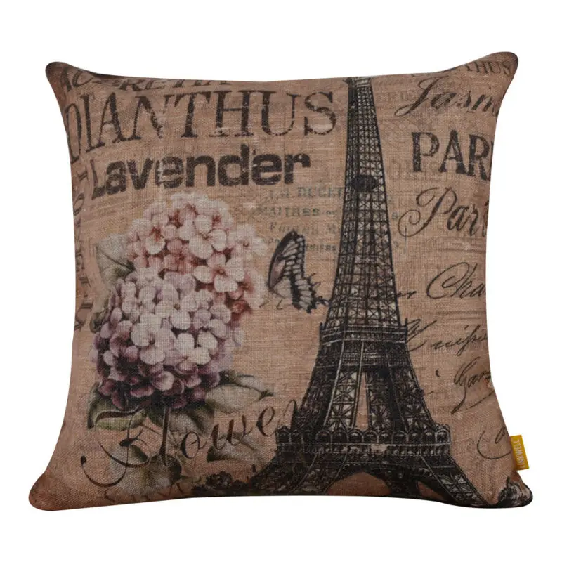 Фото LINKWELL 18x18" Retro Antique Paris Eiffel Tower Lavender Burlap Cushion Cover Throw Pillowcase Accent French France Дом и сад LINKWELL 18x18" Retro Antique Paris Eiffel Tower Lavender Burlap Cushion Cover Throw Pillowcase Accent French France Дом и сад