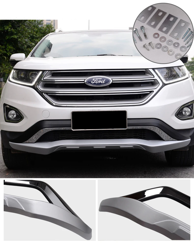 Подходит для Ford Edge 2015 2017 Передний + задний бампер диффузор бамперы защита губ