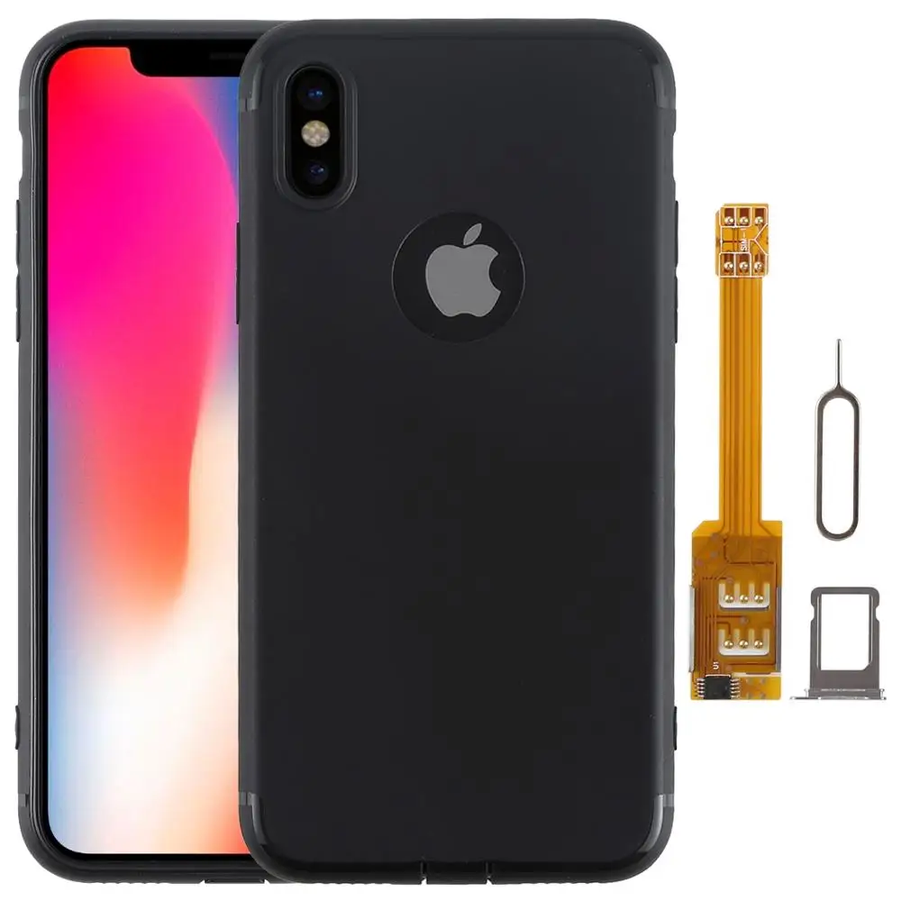 Kumishi 2 в 1 адаптер для двойной sim карты + чехол из ТПУ с лотком карты/булавка iPhone X