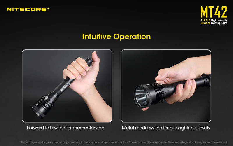 Новое поступление многоцелевой серии Nitecore MT42 CREE XHP35 HD светодиодный светильник-вспышка 1800 люмен высокоинтенсивный охотничий светильник