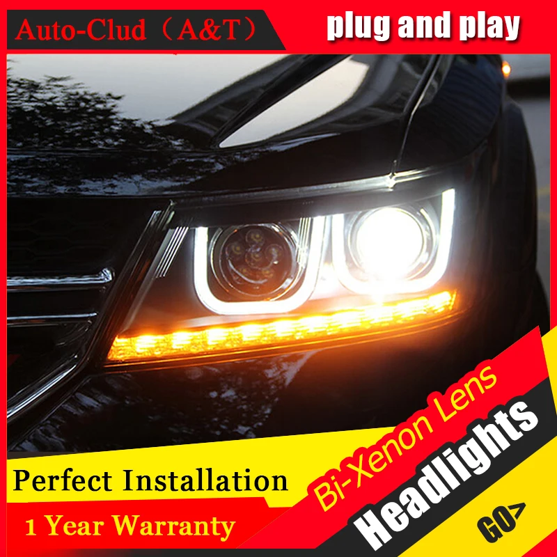 Auto Clud Car Styling for Dodge JCUV LED Headlight 2008-2015 Journey Headlights Freemont drl Lens Double Beam H7 HID Xenon | Автомобили и