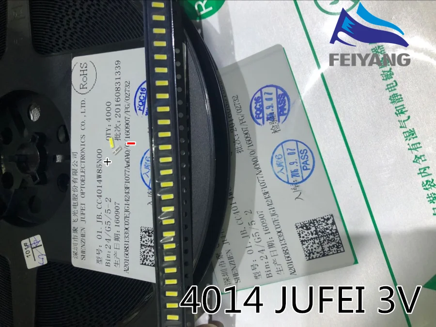 1000 шт. светодиодный светильник JUFEI LED Подсветка 0 3 Вт 3В 4014 холодный белый 90MA ЖК