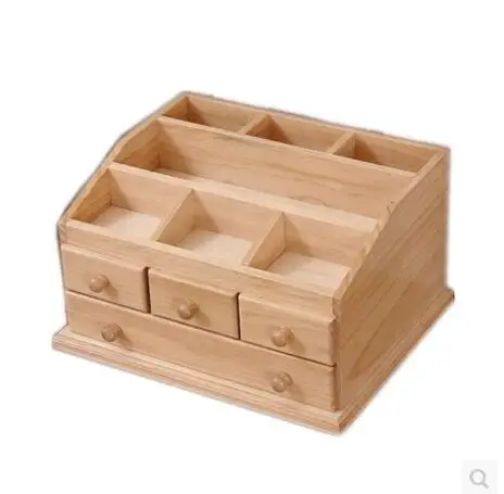 

solid wood table skin care wooden jewelry box wooden toilet table cosmetics storage box makeup organizer drawer type cabinet