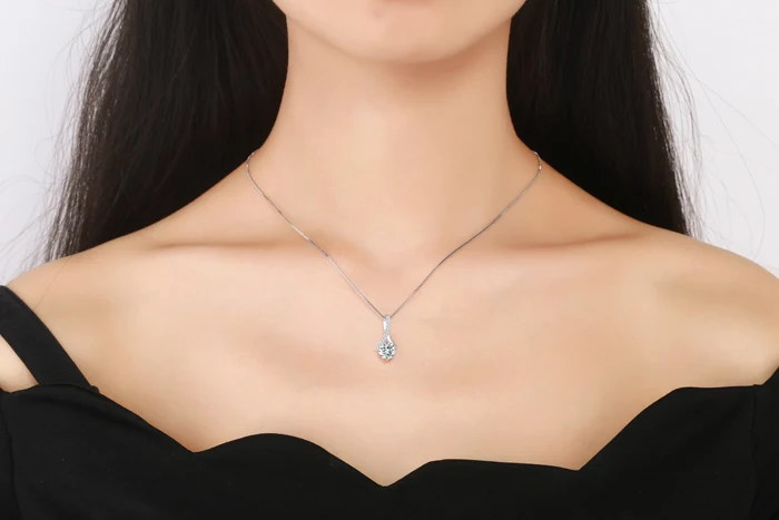 YINHED 100% Genuine 925 Sterling Silver Wedding Necklace Classic Six Claws CZ Diamant Pendant for Women Wholesale ZN092 | Украшения и