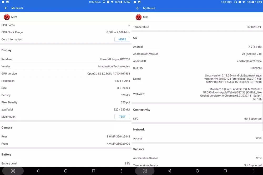 Teclast M89 планшетный ПК Hexa Core 3 ГБ+ 32 ГБ MTK8176 2,1 ГГц 7,9 дюймов gps OTG Двойная камера WiFi TF HDMI type-C