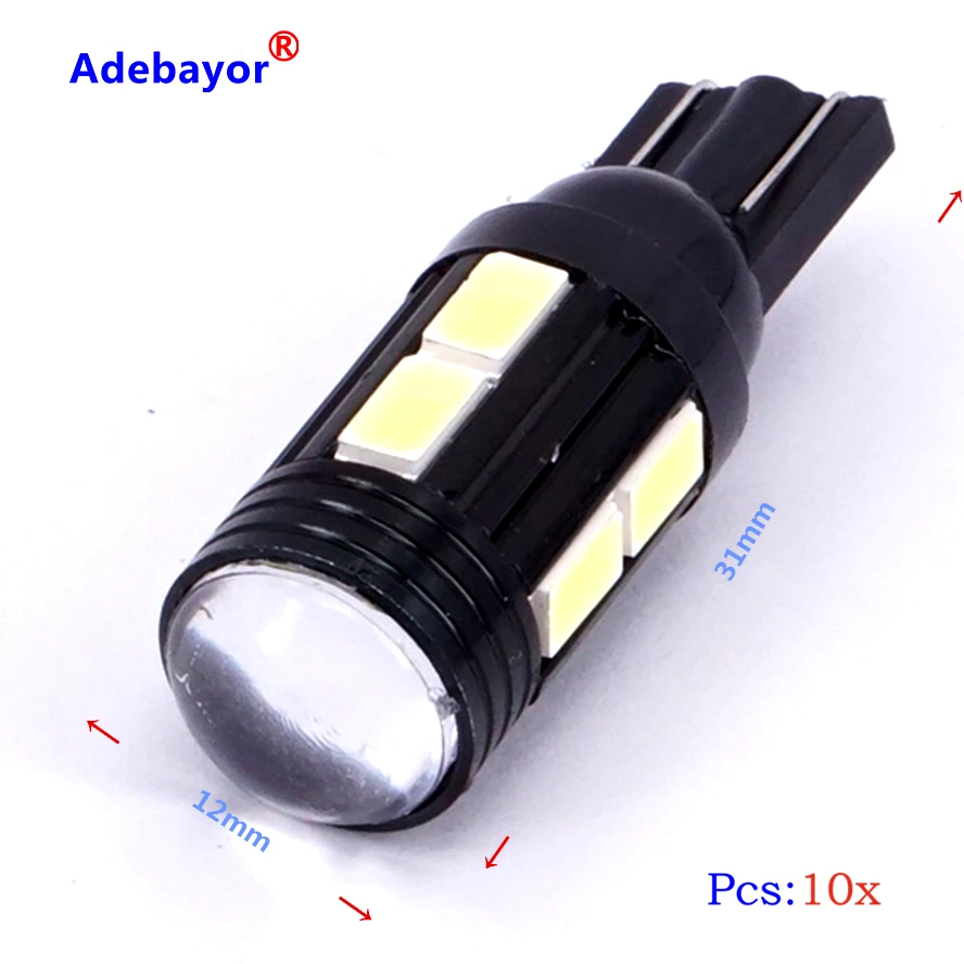 2 шт. T10 194 W5W 10 SMD 5630 LED двери автомобиля Номерной знак лампа теплоотвод Авто