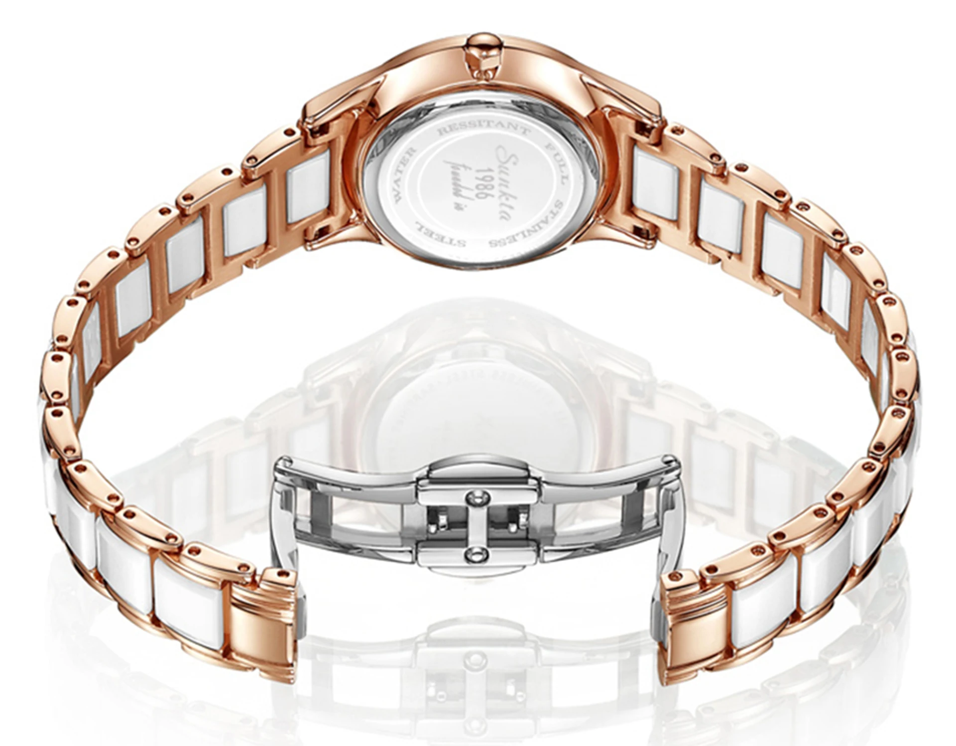 Sunkta Women Watches Top Brand Luxury Ceramic Waterproof Watch Women Casual Fashion Diamond Clock Quartz Ladie Watch Reloj Mujer enlarge
