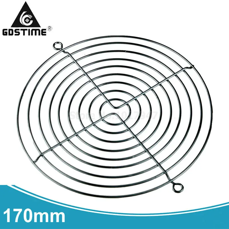 170mm fan grill 1 шт., Gdstime, 20 см, 200 мм, вентилятор, чехол из поликарбоната, сетчатый, хромированный, для защиты пальцев, гриль, 120 мм, 135 мм, 140 мм, 150 мм, 170 мм, мм - Цвет: 170mm fan grill