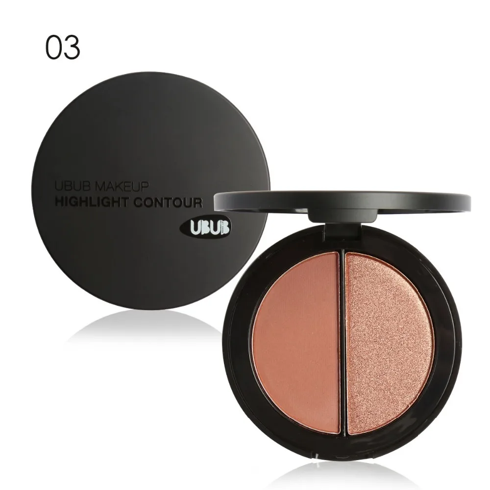 UBUB Brand Pro 2 Colors Face Powder Contour Highlighter Bronzer Palette Trimming Makeup Grooming Pressed #254827 | Красота и здоровье