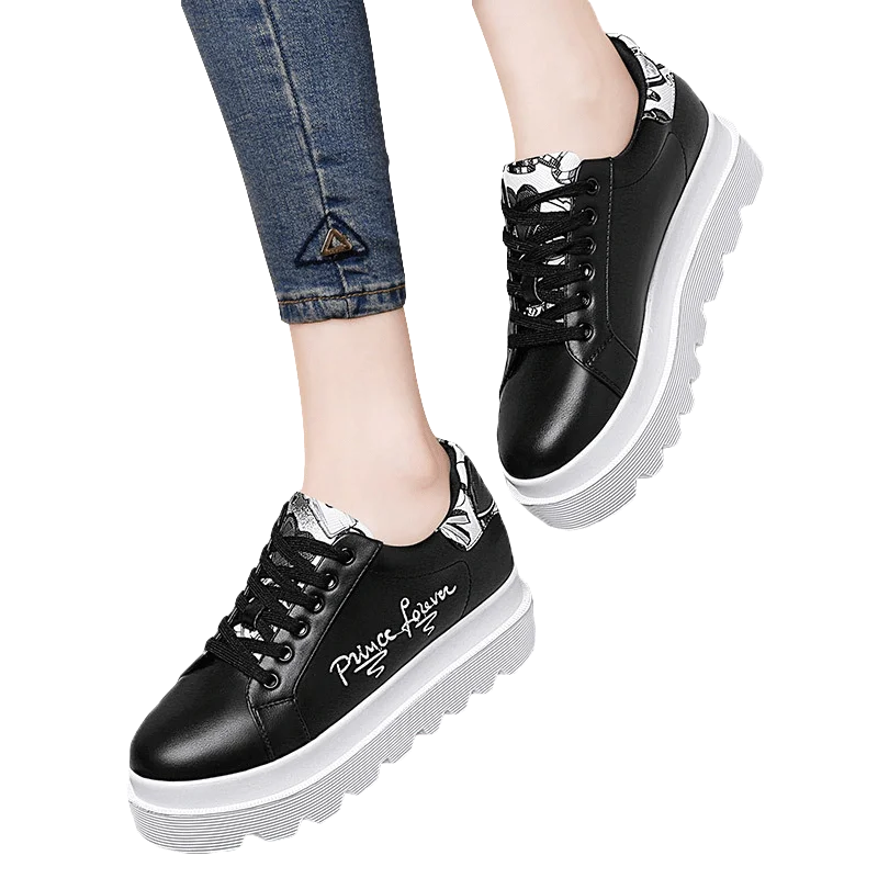 MOOLECOLE Heel 5.3CM White Black Sports Casual Shoes for Men Women USA5 5.5 6.5 7 8 EUR35 36 37 38 39 40 Model 73318 | Обувь