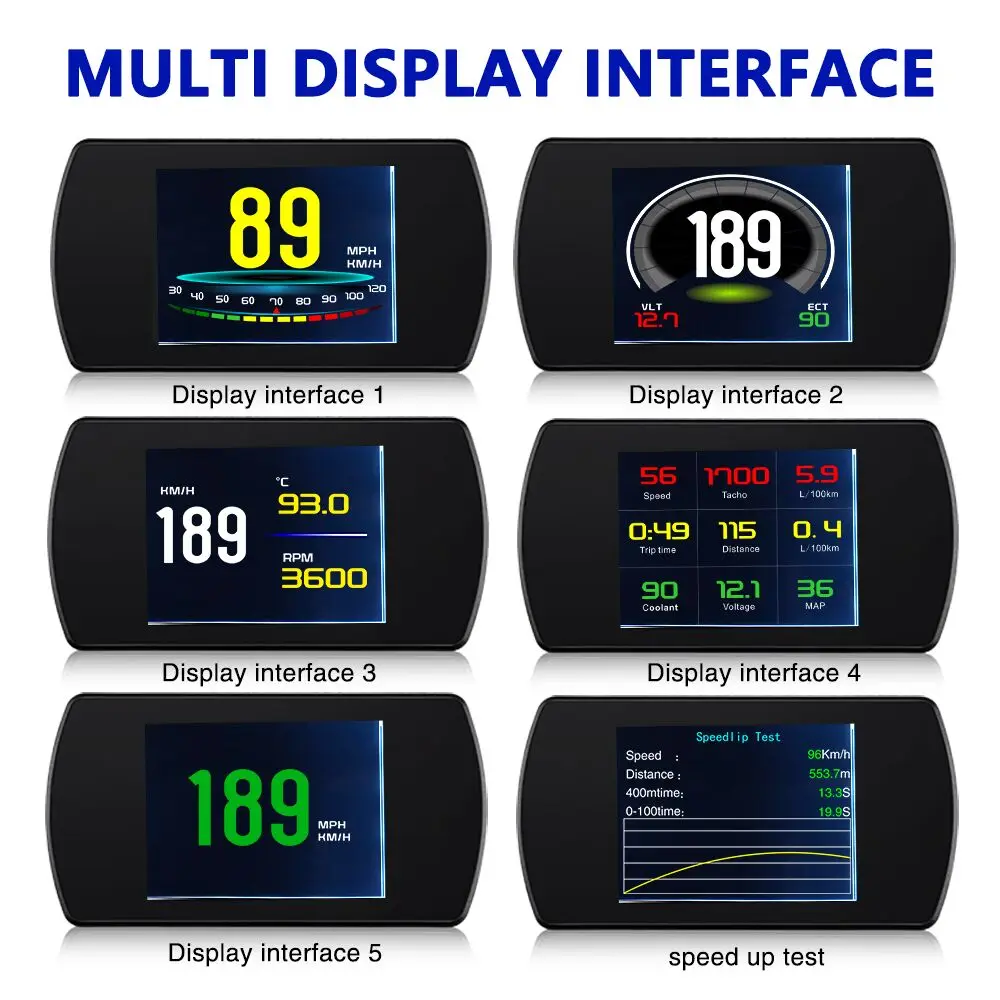 GEYIREN P12 3&quot ЖК-дисплей HUD автомобиля Напор TFT дисплей OBD2 Спидометр Turbo Boost Gauge RPM