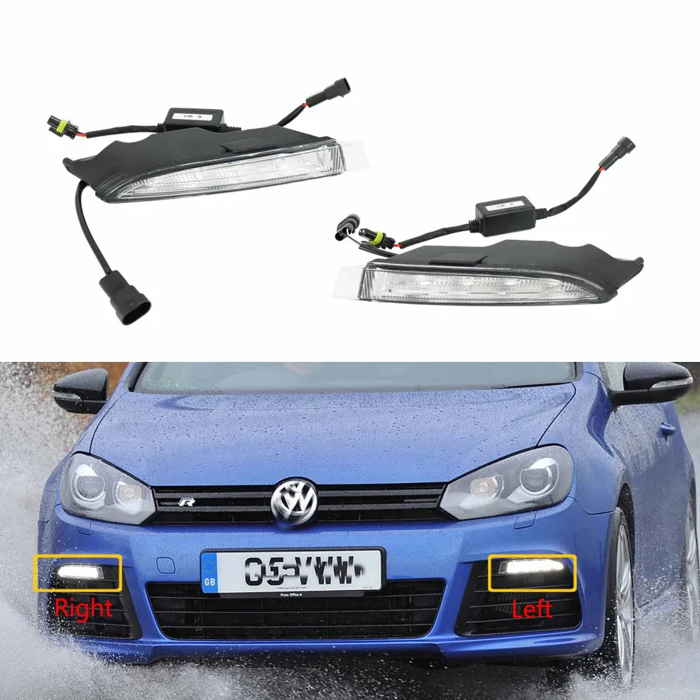 Для VW Golf 6 MK6 R20 2009 2010 2011 2012 2013 светодиодный дневный ходовой светильник DRL