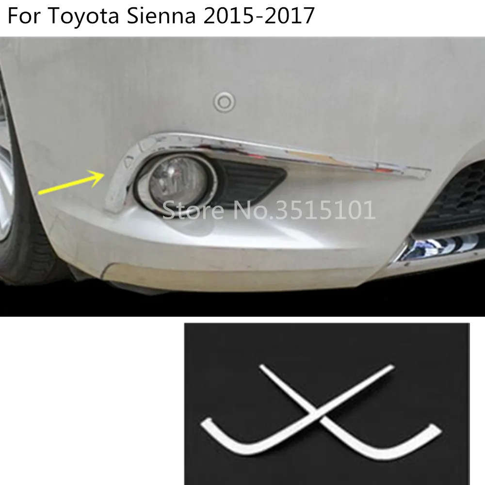 

Car body head front fog Eyebrows trim light lamp frame stick ABS Chrome cover 2pcs For Toyota Sienna 2015 2016 2017 2018