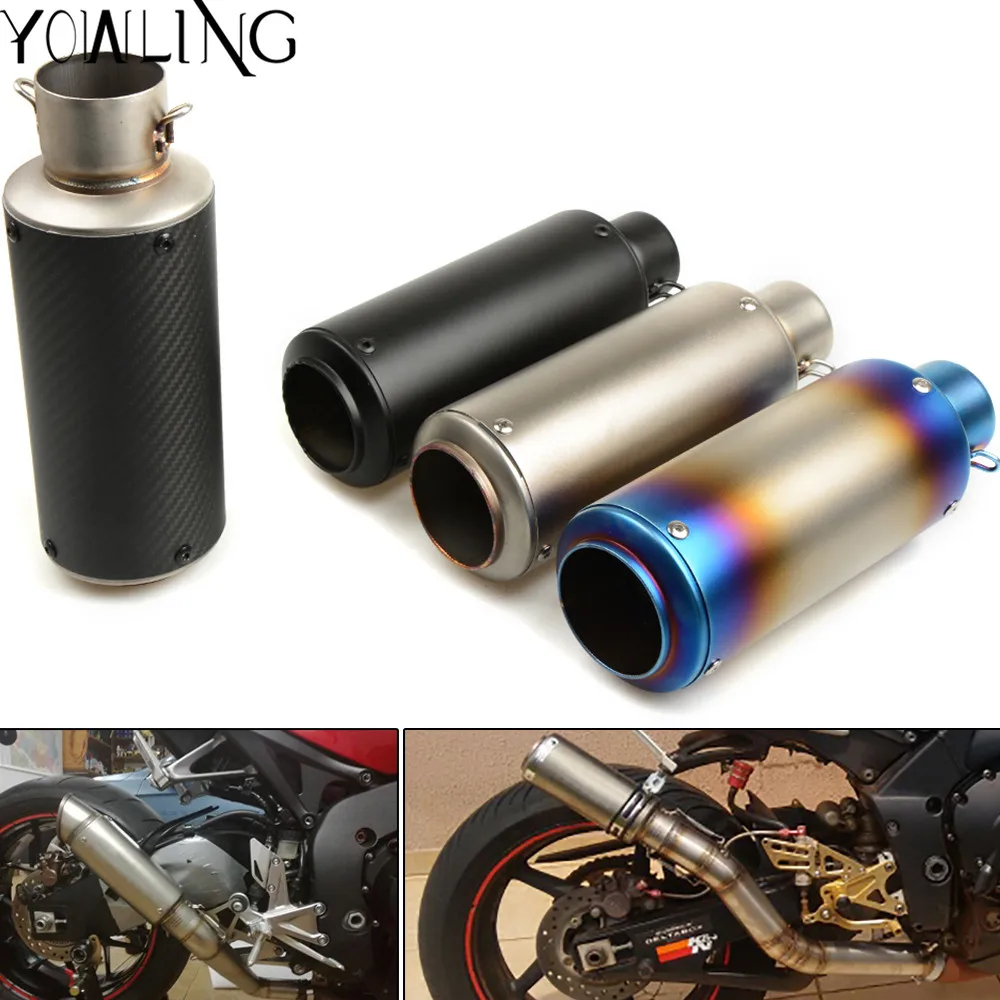 

motorcycle modified muffler carbon fiber exhaust pipe For yamaha mt10 mt-07 Aprilia RSV MILLE RSV4 1000 R S1000RR HP4 K42 K46