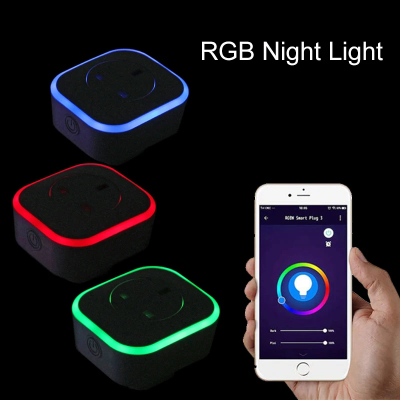 AVATTO ЕС RGBW wifi умная вилка с 1 usb зарядным портом, Беспроводная розетка умная розетка с Google Home, голосовое управление Alexa