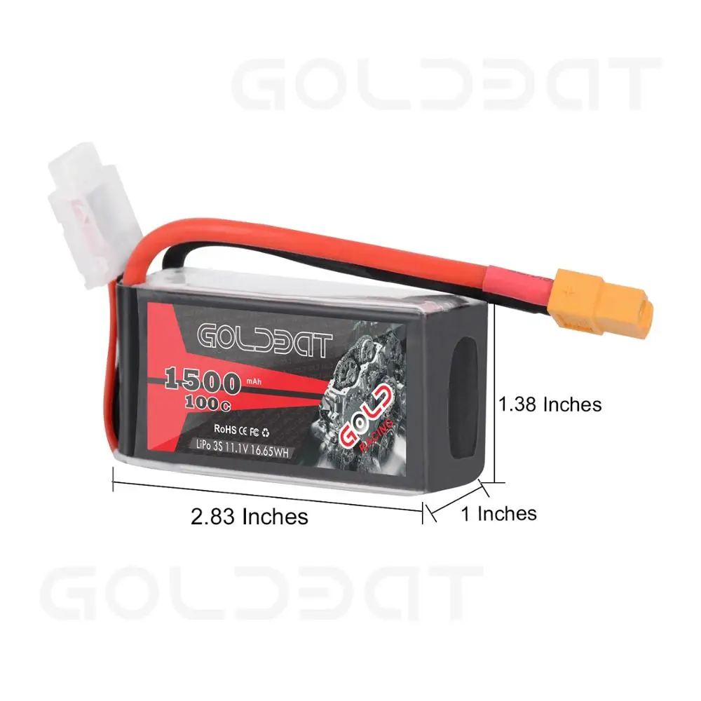Аккумулятор GOLDBAT Lipo 1500 мАч 3S 11 1 В с батарея аккумулятор в софтбокс разъемом XT60 для