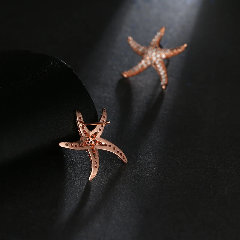 Серьги гвоздики EMMAYA симметричные женские уникальный дизайн с изображением звезд