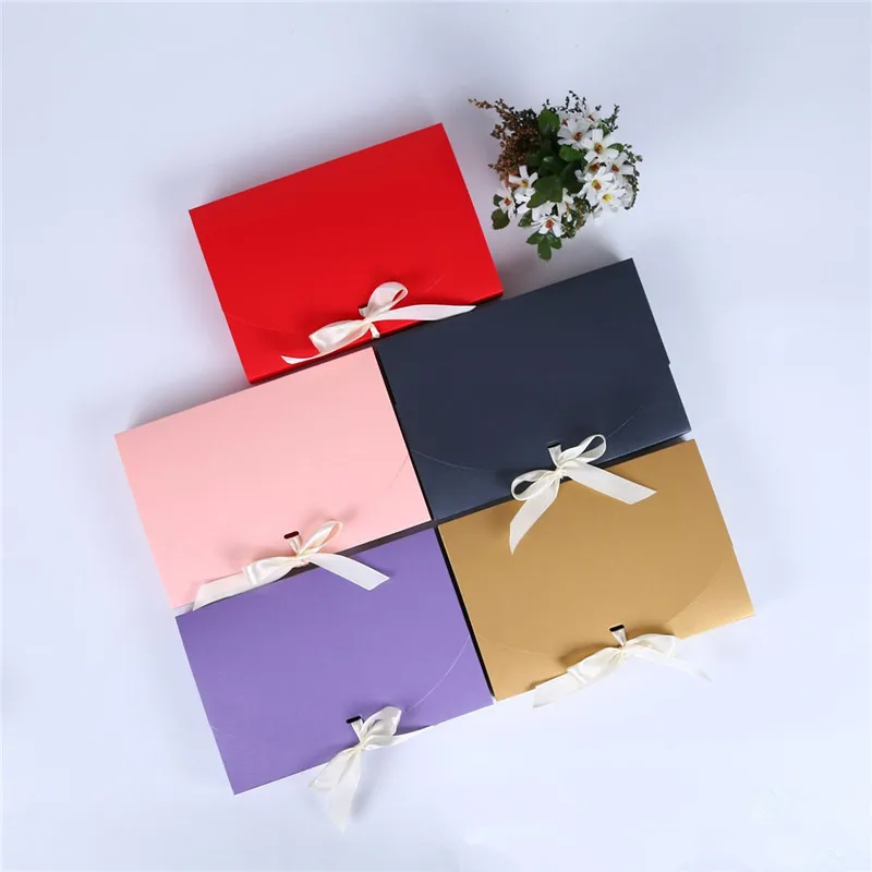 

400Pcs/Lot Wedding Favors and Gifts Box Colorful Paper Gift Bag with Silk Ribbon for Wedding Decorations Event Party Supplies