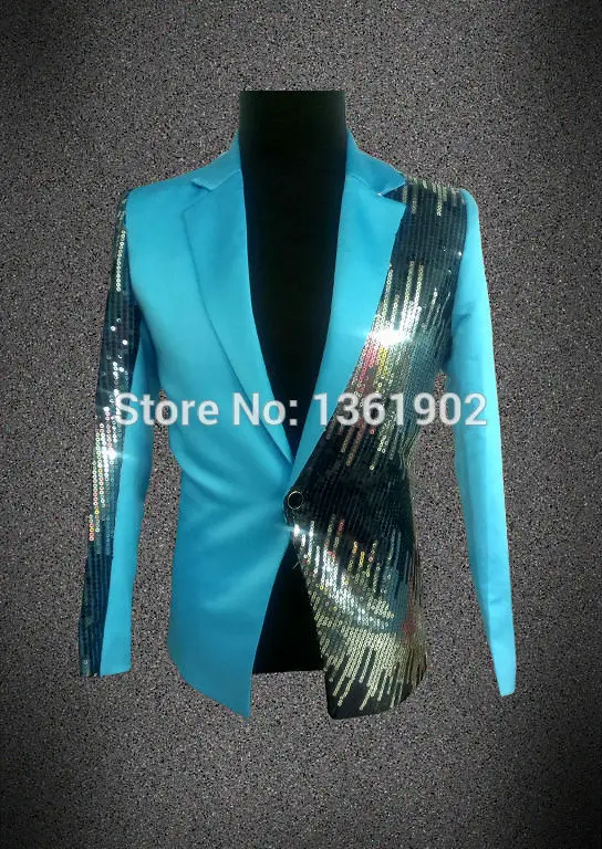 Блейзер большого размера для мужчин певец DJ официальное платье пайетка жениха
