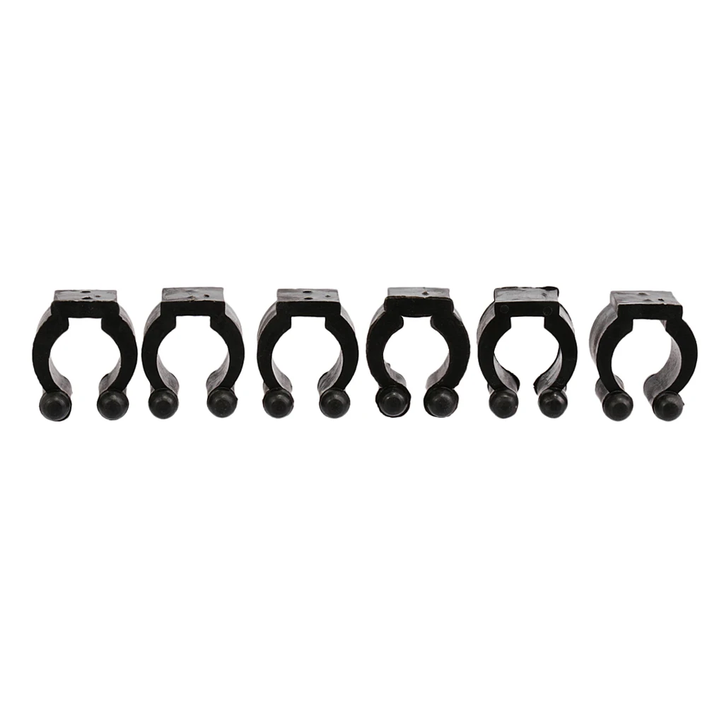 

6pcs Small Plastic Cue Clips Round Replacement Cue Clip 2.7cm for Cue Racks Black
