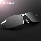 Мужские поляризованные солнцезащитные очки VEITHDIA, дизайнерские солнцезащитные очки без оправы, очки для вождения, 3043